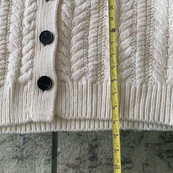 Something Navy Womens Chunky Cable Knit Button Up Cardigan Sweater White Size XS - Picture 9 of 13